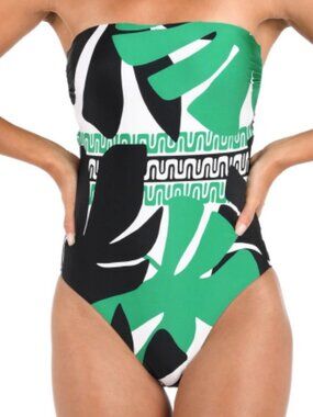 Sunshine 79 Monstera Bandeau One Piece Swimsuit size 14